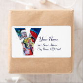 クリスマスY文字/SANTAクラウスとVIOLIN MONOGRAM ラベル (インサイチュ)