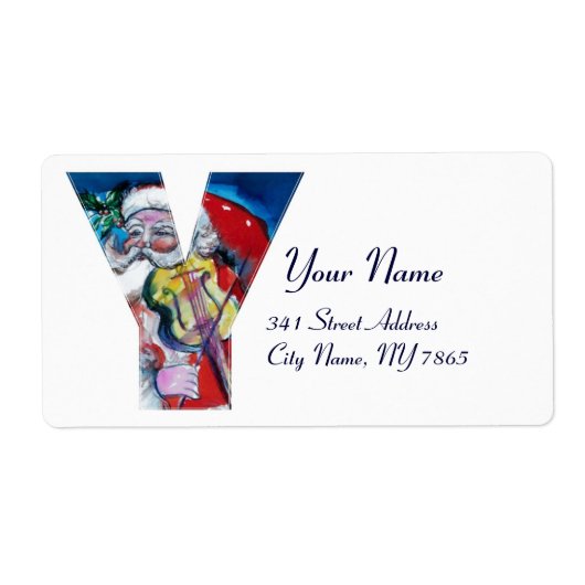 クリスマスY文字/SANTAクラウスとVIOLIN MONOGRAM ラベル (正面)