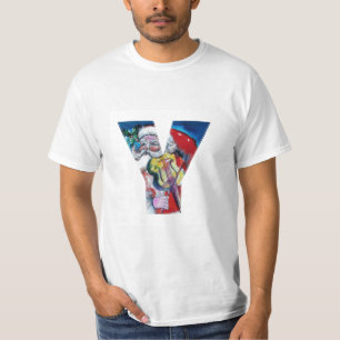 クリスマスY文字/SANTAクラウスとVIOLIN MONOGRAM Tシャツ