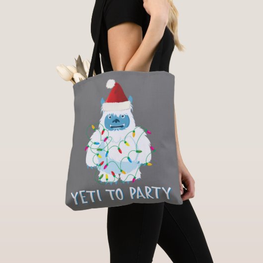 クリスマスYetiへパーティーTシャツかわいいYeti forクリスマス トートバッグ (クローズアップ)