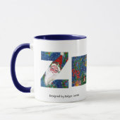 クリスマスZレター/サンタレッドリボンモノグラム マグカップ (左)