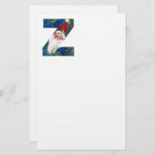 クリスマスZレター/赤いリボン付きサンタクロース 便箋 (正面/裏面)