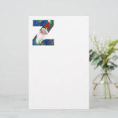 クリスマスZレター/赤いリボン付きサンタクロース 便箋 (スタンド正面)