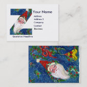 クリスマスZレター/赤いリボン付きサンタクロース 名刺 (正面/裏面)