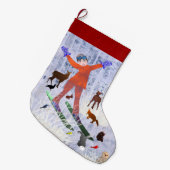 クリスマタスジョイリーマリークリエイティブデザイン ラージクリスマスストッキング (正面 (吊り時))