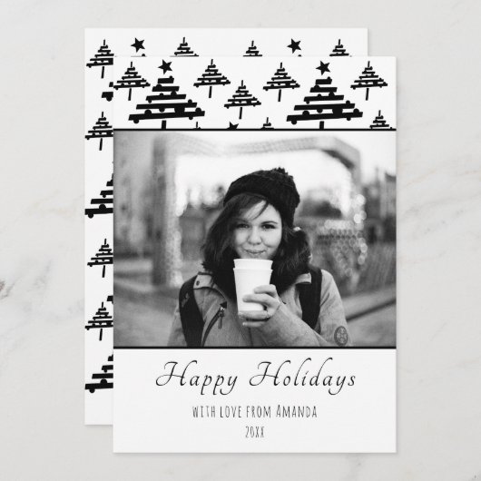 クリスマパーソナライズされたスカスタム・ホリデー・フォト・カード シーズンカード (正面/裏面)