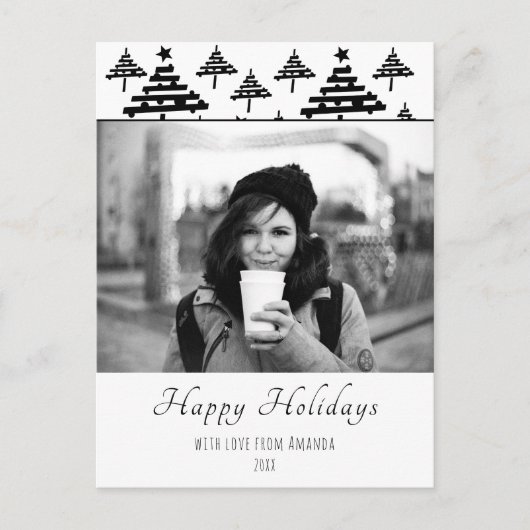 クリスマパーソナライズされたスカスタム・ホリデー・フォト・カード シーズンポストカード (正面)