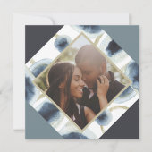 クリスマパーソナライズされたスモダンブルー写真 シーズンカード (正面)