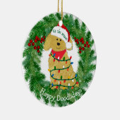クリスマパーソナライズされたスライトゴールデンドール セラミックオーナメント (右)