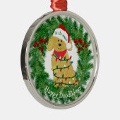 クリスマパーソナライズされたスライトゴールデンドール メタルオーナメント (右)