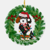 クリスマパーソナライズされたスライトベルネドードル セラミックオーナメント (裏面)