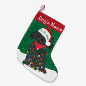 クリスマパーソナライズされたスライトラブラドール スモールクリスマスストッキング (正面 (吊り時))