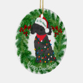 クリスマパーソナライズされたスライトラブラドール セラミックオーナメント (右)