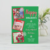 クリスマフォトコラージュテンプレートグリーティング招待状 招待状 (スタンド正面)