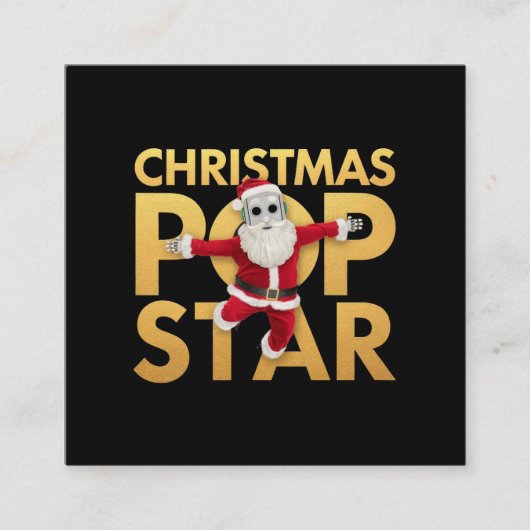 クリスマポップ・アートのススターかわいい&ホカラフルリデイ スクエア名刺 (正面)