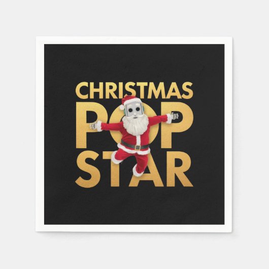 クリスマポップ・アートのススターかわいい&ホカラフルリデイ スタンダードカクテルナプキン (正面)