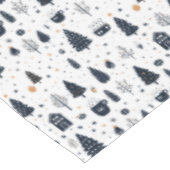 クリスマミニマルスブラック&ホワイトモダンホリデー テーブルクロス (アングル)