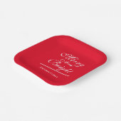 クリスマメリース&ブライトパーソナライズされたファミリーシック ペーパープレート (傾斜あり)