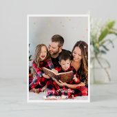 クリスマモダンスミニマルト写真スクリプトスターカード 箔シーズンカード (立ち正面)