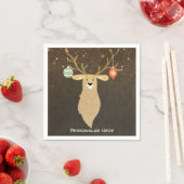 クリスマモダンス素朴ウィンターディアホリデーパーティー スタンダードカクテルナプキン (インサイチュ)