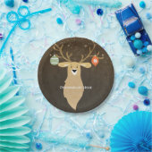 クリスマモダンス素朴ウィンターディアホリデーパーティー ペーパープレート (パーティー)