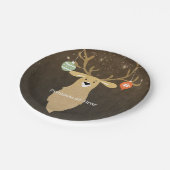 クリスマモダンス素朴ウィンターディアホリデーパーティー ペーパープレート (アングル)