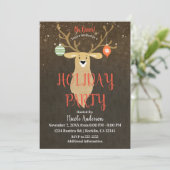 クリスマモダンス素朴ウィンターディアホリデーパーティー 招待状 (スタンド正面)