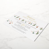 クリスマ企業のスオープンハウスパーティー金ゴールド 箔シーズンカード (回転した状態)