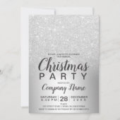 クリスマ企業のス銀グリッターグラデーション箔 招待状 (正面)