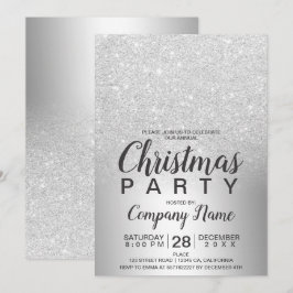 クリスマ企業のス銀グリッターグラデーション箔 招待状