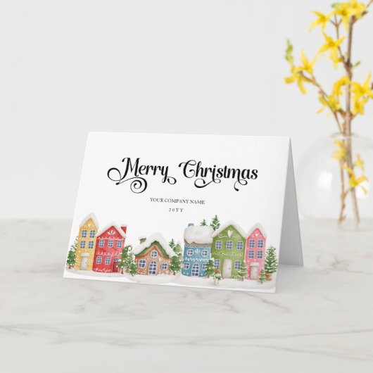 クリスマ企業のタスビレッジグリーティングホリデーカード カード (黄色い花)