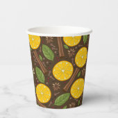 クリスマ保ス・カルムとミュールワインスパイシーな茶色 紙コップ (裏面)