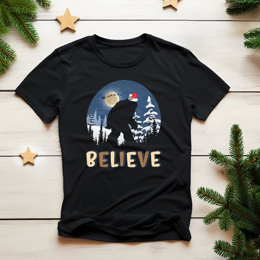 クリスマ信じスおもしろいビフット醜いクリスマス Tシャツ