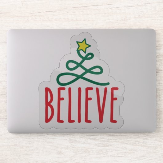 クリスマ信じスの透明ステッカー シール (コンピューター)