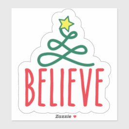 クリスマ信じスの透明ステッカー シール