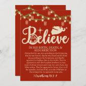 クリスマ信じスイエス出生レッドジャールライト シーズンカード (正面/裏面)