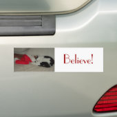 クリスマ信じスキティ猫 バンパーステッカー (車上)
