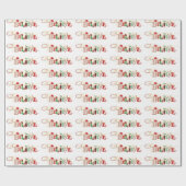 クリスマ信じスキュートサンタタイポグラフィ ラッピングペーパー (フラット)