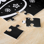 クリスマ信じスサンタクロース – Santa Hat Black ジグソーパズル (側面)