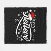 クリスマ信じスサンタクロース – Santa Hat Black フリースブランケット (正面(横))