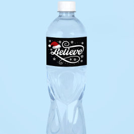 クリスマ信じスサンタクロース – Santa Hat Black ペットボトルラベル