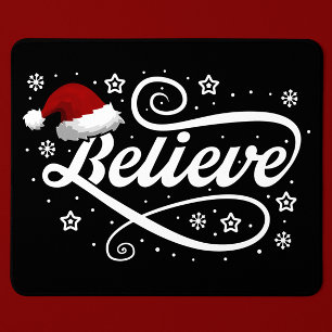 クリスマ信じスサンタクロース – Santa Hat Black マウスパッド