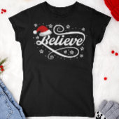 クリスマ信じスサンタクロース – Santa Hat Black Tシャツ