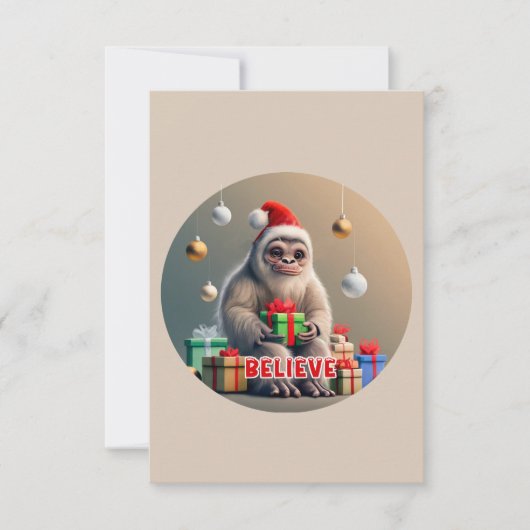 クリスマ信じスザサスカッチビッグフット サンキューカード (正面)