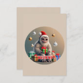 クリスマ信じスザサスカッチビッグフット サンキューカード (正面/裏面)