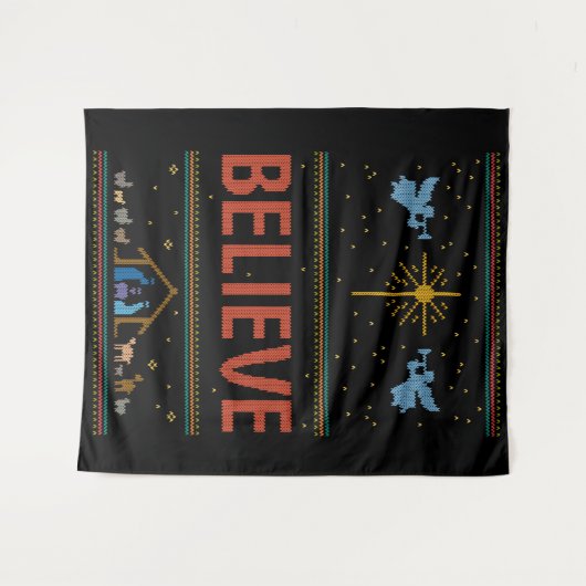 クリスマ信じススセーターキリスト教神イエス タペストリー (正面(横))