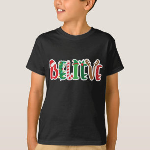 クリスマ信じスライトサンタハットキャンディーケーン小妖精や小人 Tシャツ