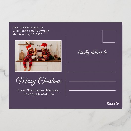 クリスマ信じス魔法スミレの2枚 箔シーズンポストカード (裏面)