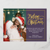 クリスマ信じス魔法スミレの2枚 箔シーズンポストカード (正面)