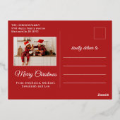 クリスマ信じス魔法赤2枚 箔シーズンポストカード (裏面)